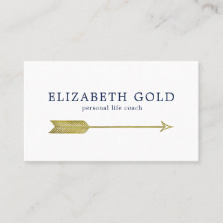 Cartão de visita Dourado da seta