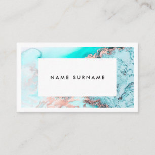 Cartão de visita Dourado de mármore da aguarela 