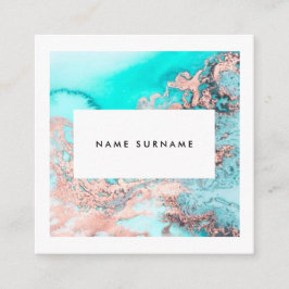 Cartão de visita Dourado de mármore do quadrado da