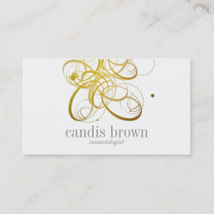 Cartão de visita Dourado do Cosmetologist do fals