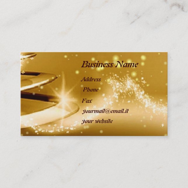 Cartão de visita dourado do Natal (Frente)