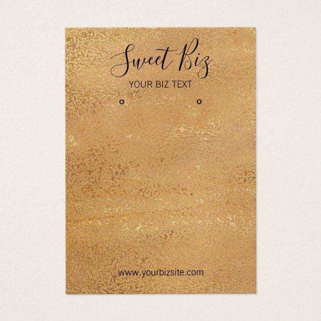 Cartão de visita Dourado do portador de joias (Frente)