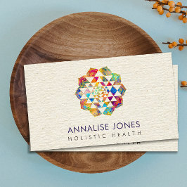 Cartão De Visita Dourado e aquarela Sri Yantra/Sri Chakra