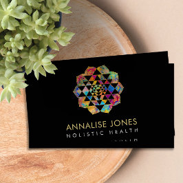 Cartão De Visita Dourado e aquarela Sri Yantra/Sri Chakra