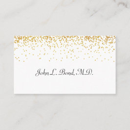 Cartão de visita Dourado e branco dos confetes