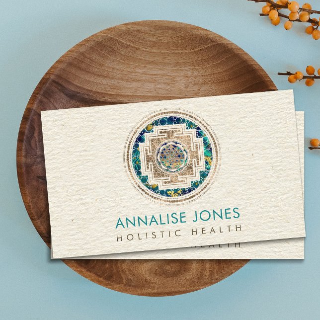 Cartão De Visita Dourado e Marble Sri Yantra / Dot Art do Sri Chakr (Criador carregado)