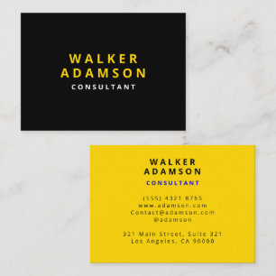 Cartão De Visita Dourado e negro de luxo simples profissional