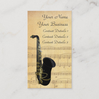 Cartão de visita Dourado e preto da partitura do