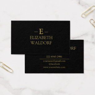 Cartão de visita Dourado e preto elegante