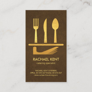 Cartão De Visita Dourado e requintado conjunto de talheres de louç