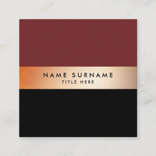 Cartão de visita Dourado elegante do quadrado