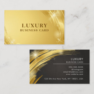 Cartão de visita Dourado Elegante moderno de luxo