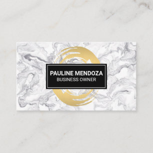 Cartão De Visita Dourado escovado  Fundo Marble