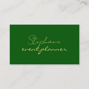Cartão De Visita Dourado Esmeralda Verde Moderno Nome Personalizado