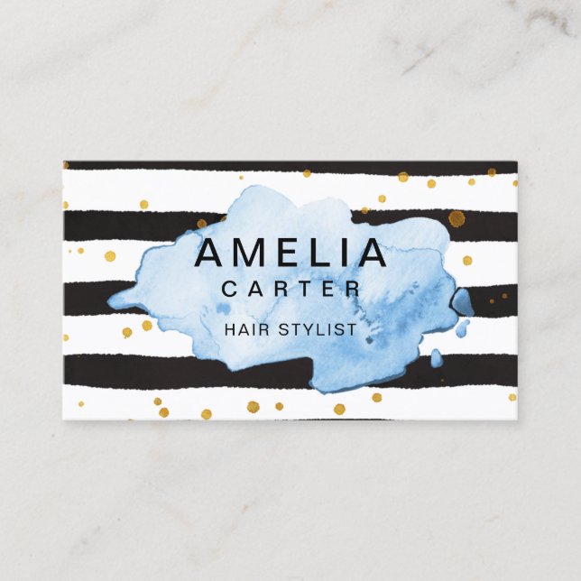 Cartão De Visita Dourado esplema preto, esmalte feminino, Estilo Sa (Frente)