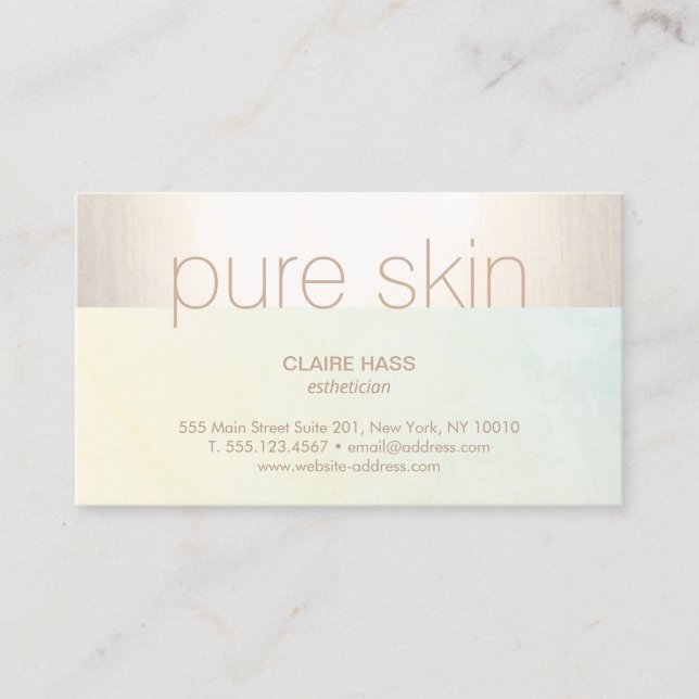Cartão De Visita Dourado Estheticista Skincare Day Spa (Frente)