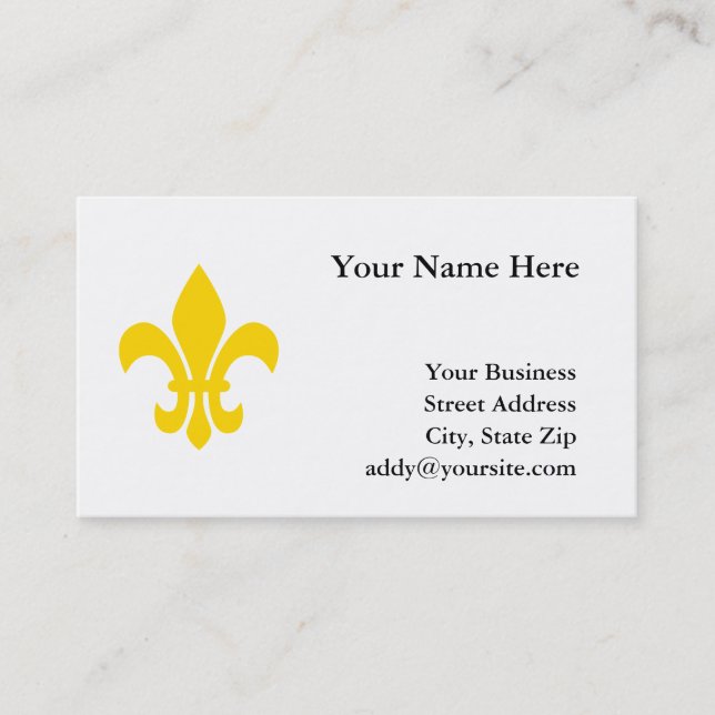 Cartão De Visita Dourado Fleur de Lis (Frente)