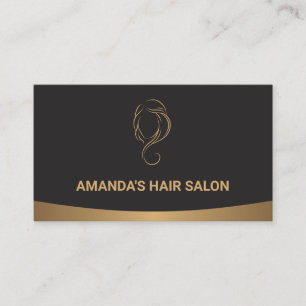 Cartão De Visita Dourado Glamor Preto  Cabelo e beleza