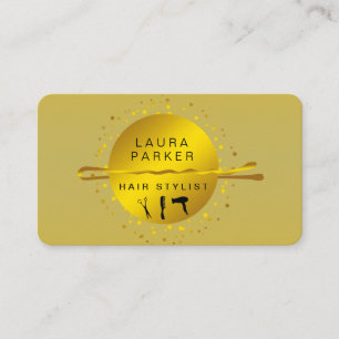 Cartão De Visita Dourado Hair Stylist Makeup Artist Salon