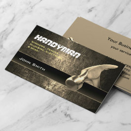 Cartão De Visita Dourado Hammer, profissional de reparação do Handy