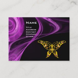 Cartão De Visita DOURADO HYPER BUTTERFLY Púrpura preto ultra violet