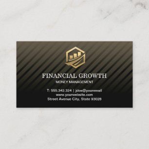 Cartão De Visita Dourado ícone financeiro profissional Black Moder