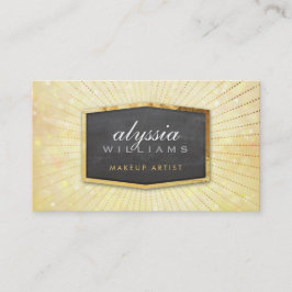Cartão De Visita DOURADO LOGO art deco elegante bonito bokeh amarel