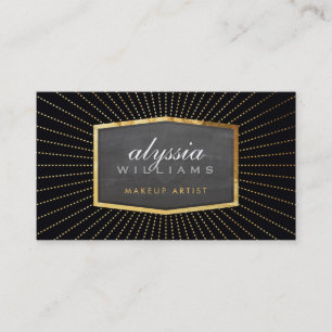 Cartão De Visita DOURADO LOGO art deco elegante sunburst clássico 
