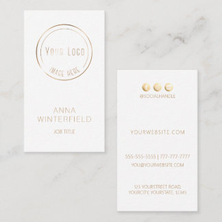 Cartão De Visita Dourado logotipo branco elegante mídia social mode