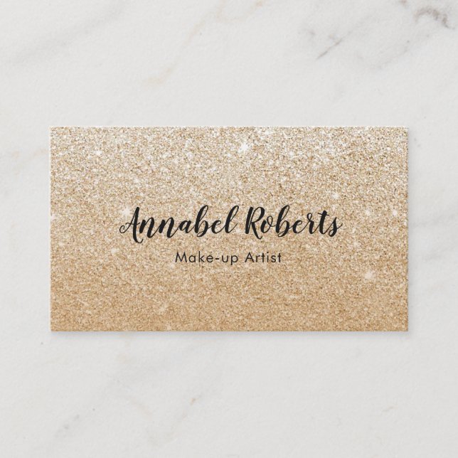 Cartão de visita Dourado Luxe do brilho (Frente)