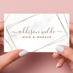 Cartão De Visita Dourado Marble Abstrato Simples Moderno Geométrico