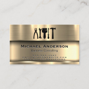 Cartão De Visita Dourado metálico Ferramentas de hardware