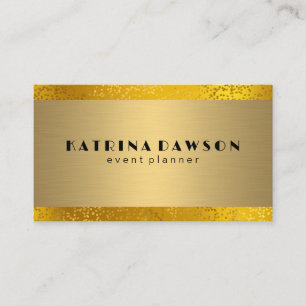 Cartão De Visita Dourado metálico Ouro Confetti Foil