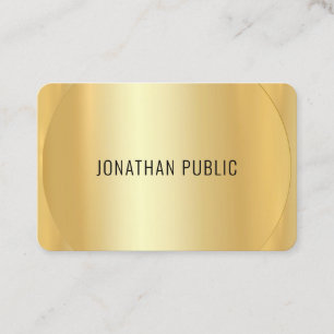 Cartão De Visita Dourado Modelo de luxo personalizado moderno elega