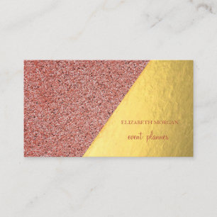 Cartão De Visita Dourado Moderno e Elegante, Mármore Vermelho, Geom
