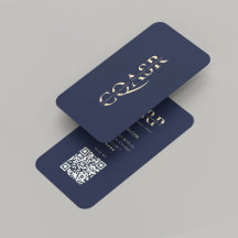 Dourado Monograma Azul Escuro da Empresa Moderna