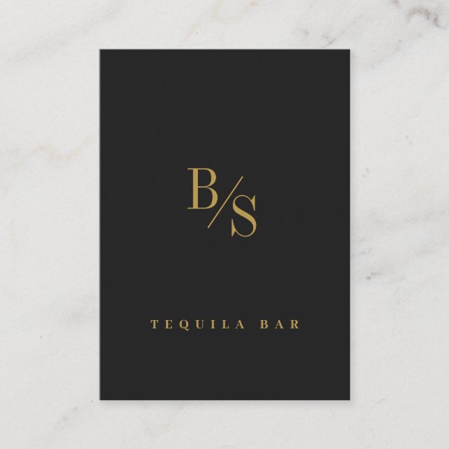 Cartão De Visita Dourado Negro Moderno Personalizado Profissional (Frente)