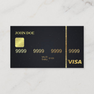 Cartão De Visita Dourado no espaço negro