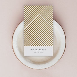 Cartão De Visita Dourado padrão geométrico Luxo sofisticado elegant