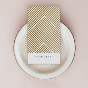 Cartão De Visita Dourado padrão geométrico Luxo sofisticado elegant