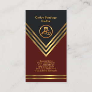 Cartão De Visita Dourado Pentágono lança serviços de chofer vermelh