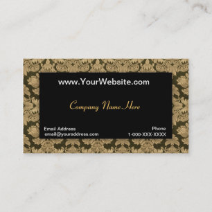 Cartão de visita Dourado preto do damasco