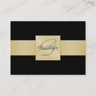 Cartão de visita Dourado preto elegante do