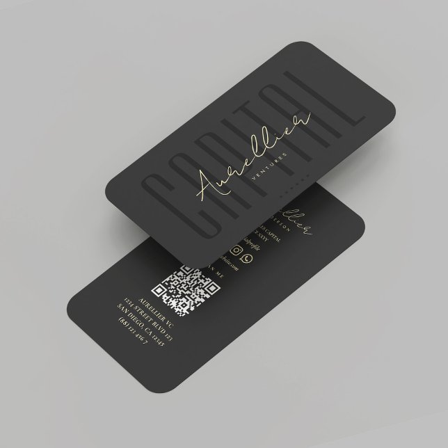 Cartão De Visita Dourado profissional negro de capital de risco mod (Modern Venture Capital Black Gold Professional Business Card
)