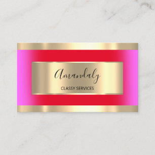 Cartão De Visita Dourado quadro profissional cor-de-rosa