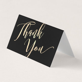 Cartão De Visita Dourado Script Fonts Calliografia Obrigado