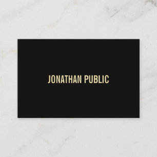 Cartão De Visita Dourado texto preto profissional moderno e elegant