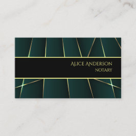 Cartão De Visita Dourado verde de luxo elegante feminina profission