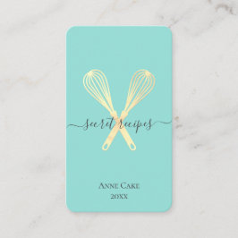 Cartão De Visita Dourado Whisk Bakery Chef Caterer Código Qr editáv