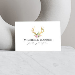 Cartão De Visita Dourados Barões com Flores